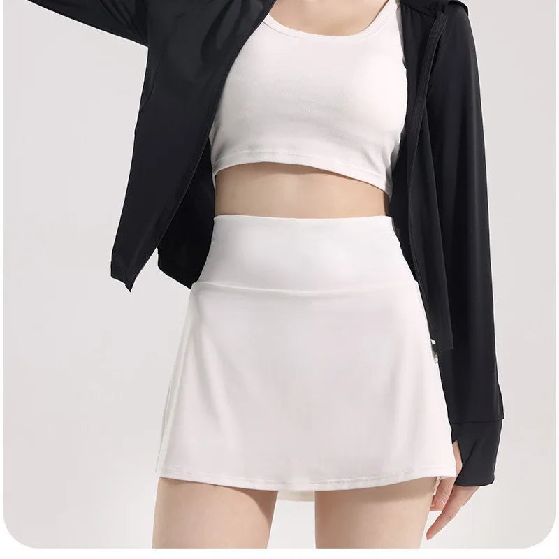 Summer High Waist Sports Short Skirt Lined Shorts