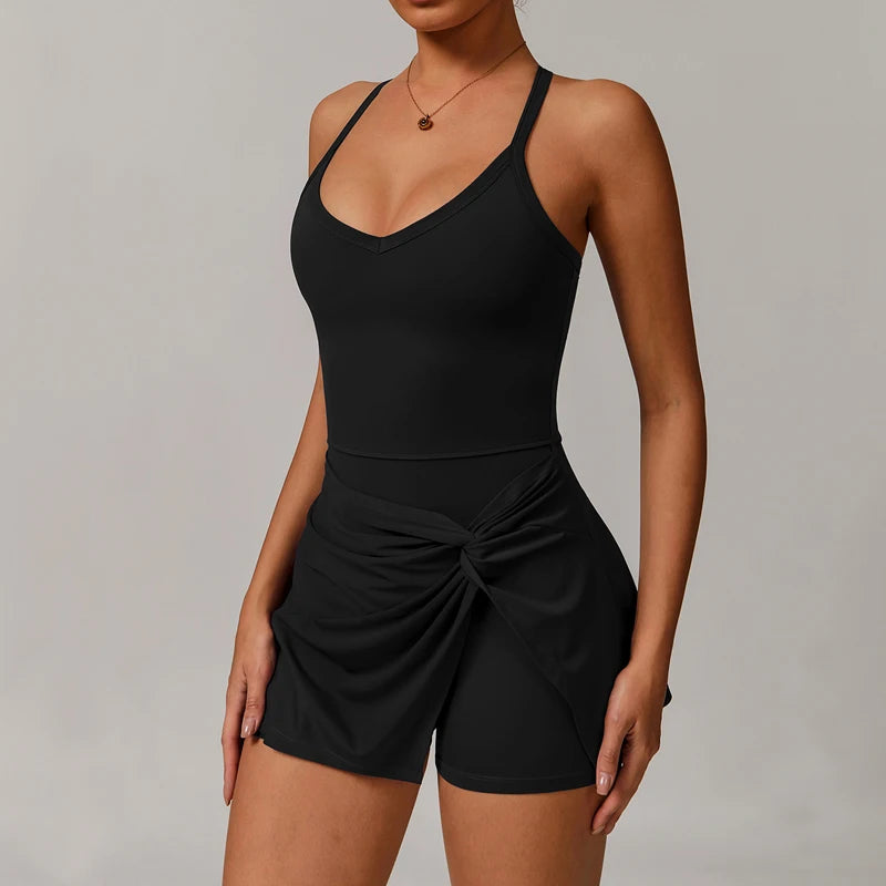 Womens Tennis Dress with Shorts Underneath
