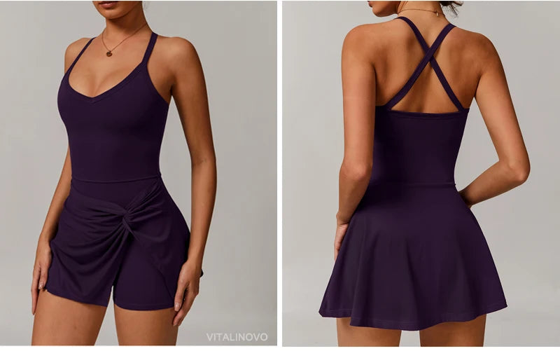 Womens Tennis Dress with Shorts Underneath