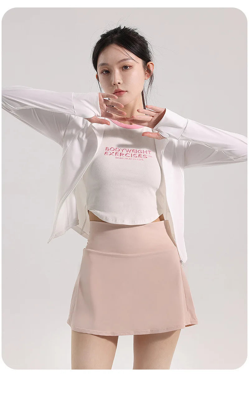 Summer High Waist Sports Short Skirt Lined Shorts