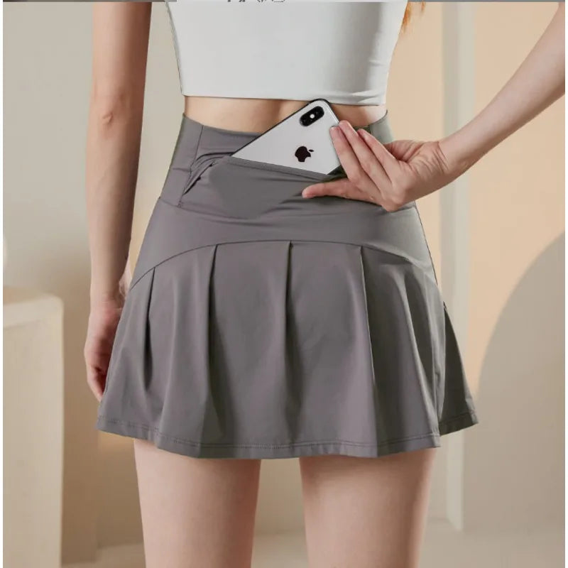 Summer High Waist Sports Short Skirt Lined Shorts