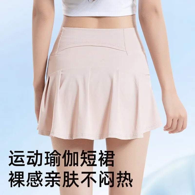 Summer High Waist Sports Short Skirt Lined Shorts