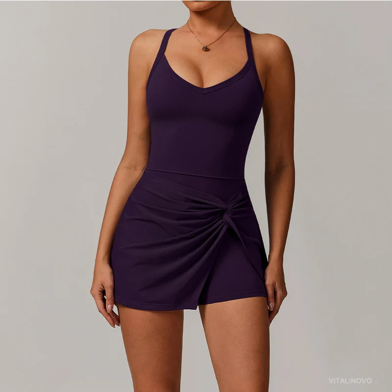Womens Tennis Dress with Shorts Underneath