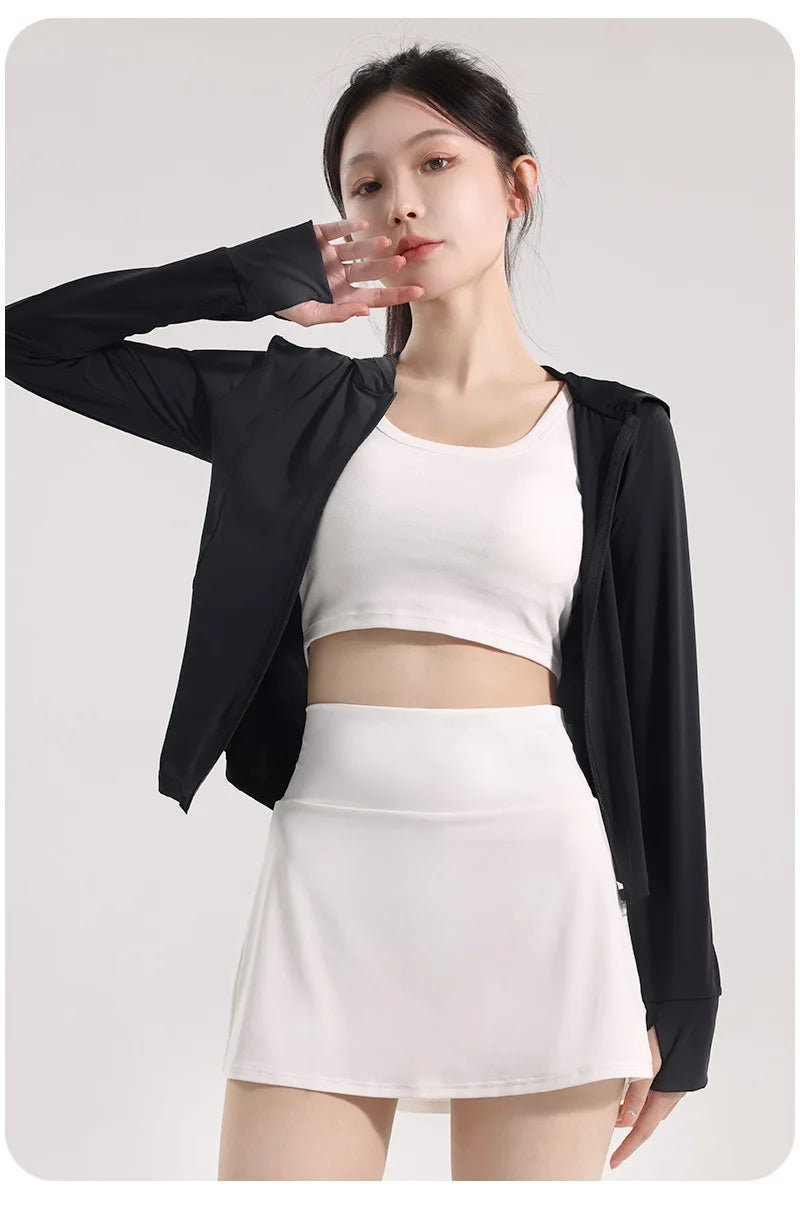 Summer High Waist Sports Short Skirt Lined Shorts