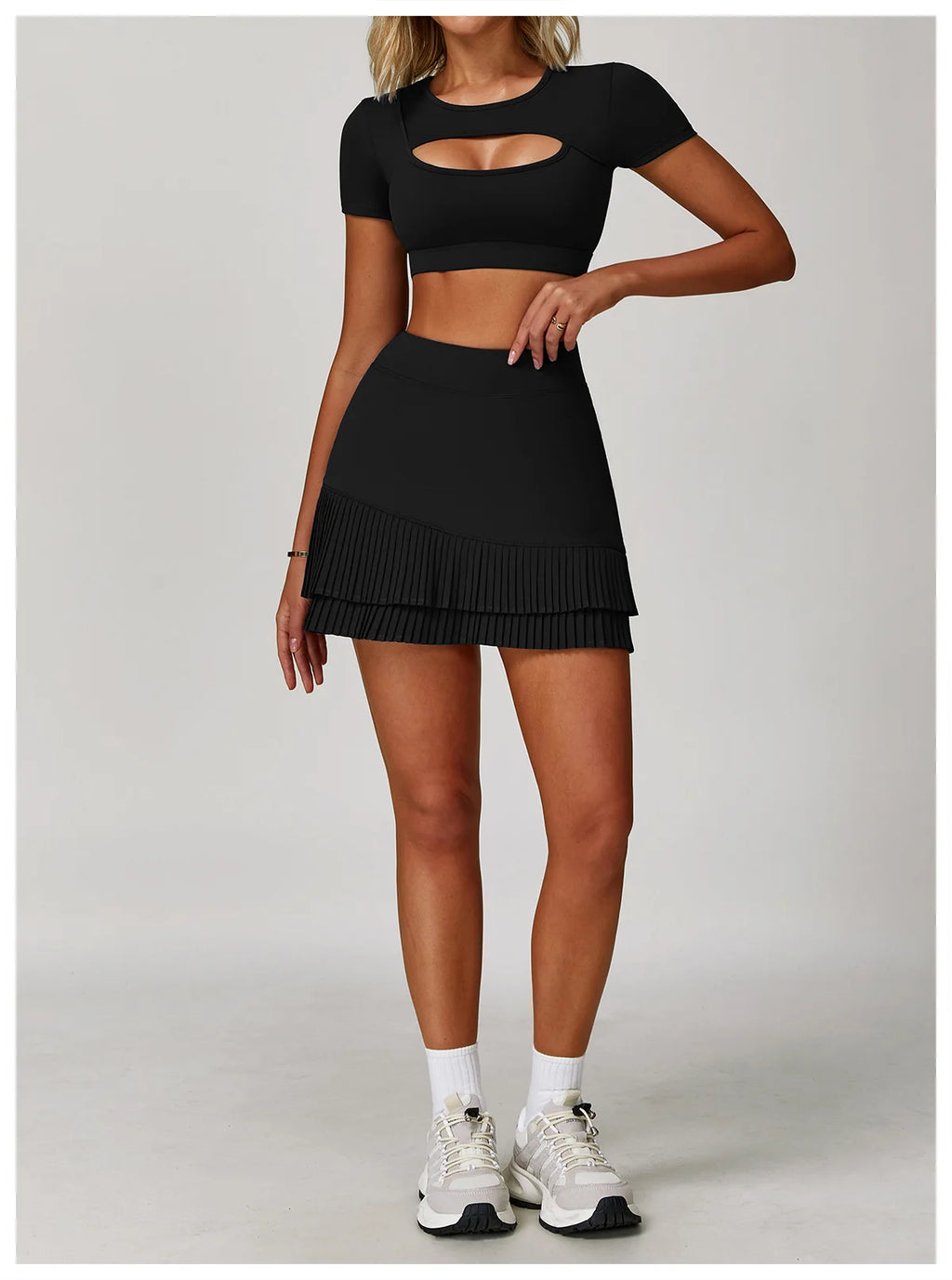 Pleated Tennis Skirt for Women with Pocket Shorts Women's High Waisted Wrapped Around Tummy Control Athletic Golf Yoga Skorts