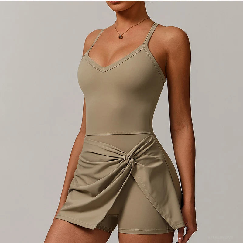 Womens Tennis Dress with Shorts Underneath
