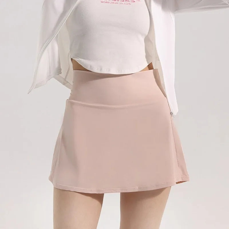 Summer High Waist Sports Short Skirt Lined Shorts