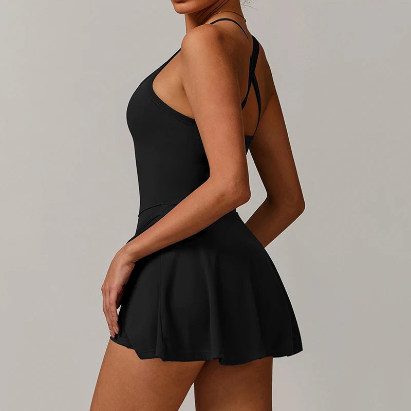 Womens Tennis Dress with Shorts Underneath